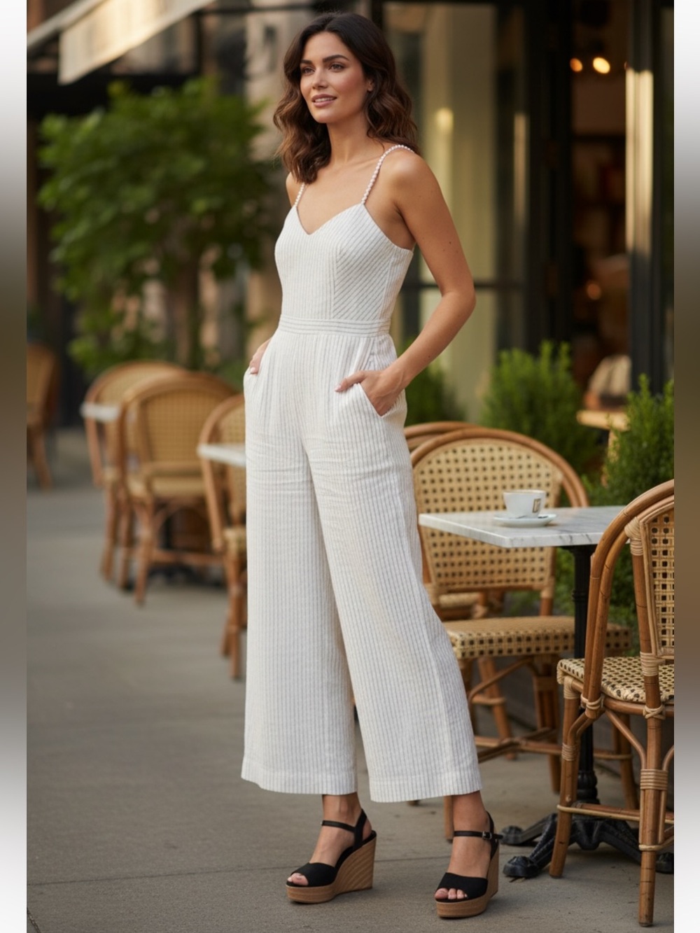 Maje Palma Striped Jumpsuit Sz 34